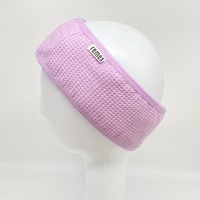 Bandeau gaufres de spa visage en coton, logo personnalisé, bandeau avec fermeture velcro réglable, pour salon de beauté et douche, pouces