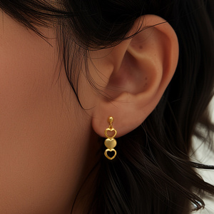 ROXI Pendientes Minimalistas de Plata de Ley 925 con Forma de Corazón Hueco - Product Image 6