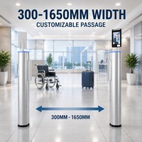 Torniquete Óptico Cilíndrico que Ahorra Espacio con Detección Facial en Vivo Binocular, Barrera de Seguridad para Control de Acceso de Peatones