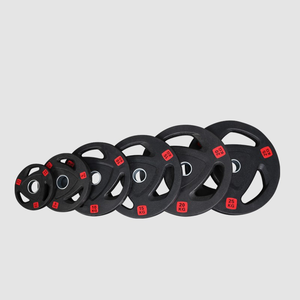 <span class=keywords><strong>Discos</strong></span> de Pesas Recubiertos de Goma Negra DW SPORTS, <span class=keywords><strong>Discos</strong></span> Olímpicos con Agarre Triple para Levantamiento de Pesas en Gimnasio - Product Image 4