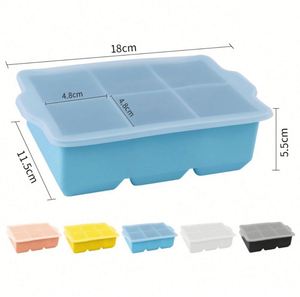 Plateau à 6 cavités avec logo personnalisé, plateaux en forme de cube, moule à glaçons en silicone de qualité alimentaire - Product Image 3