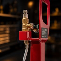 Gato neumático industrial de 6 toneladas con triple bolsa y mango plegable, extensión de 100 mm, elevación máxima de 58,3 cm para mantenimiento de camiones y autobuses en garajes