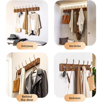 Cintre mural adhésif en bois pour le stockage des manteaux et des vêtements de cuisine-Design moderne multifonctionnel durable et écologique