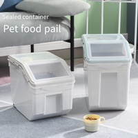 Boîte de stockage de céréales alimentaires en plastique RTS 10/15/25 kg, scellée, anti-humidité, anti-poussière, grande boîte de stockage de nourriture pour animaux de compagnie