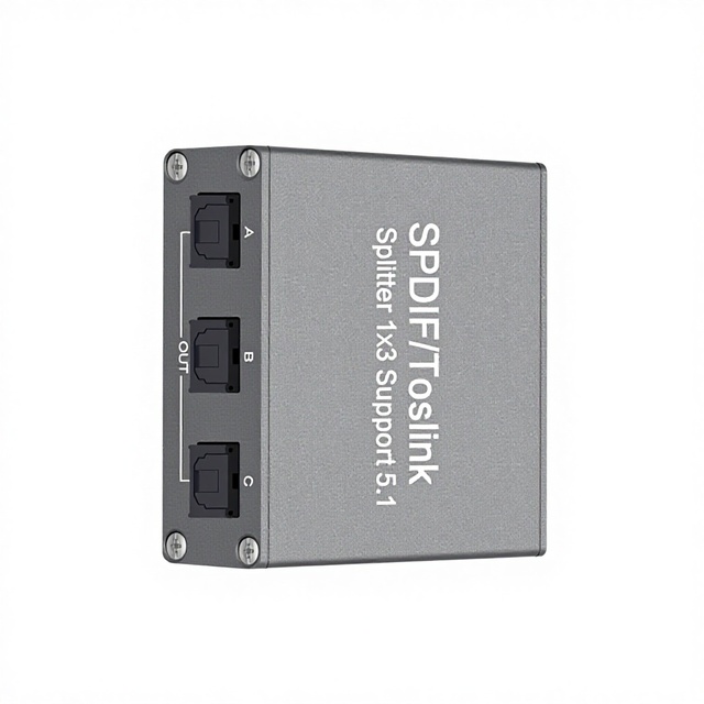 SPDIF Digital Audio Fiber Optic Splitter 1x3 One in Three Out Toslink Lossless Extension DTS Dolby