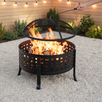 Brasero portable de haute qualité fabriqué en usine, avec revêtement en poudre, barbecue avec fourche à feu pour se réchauffer