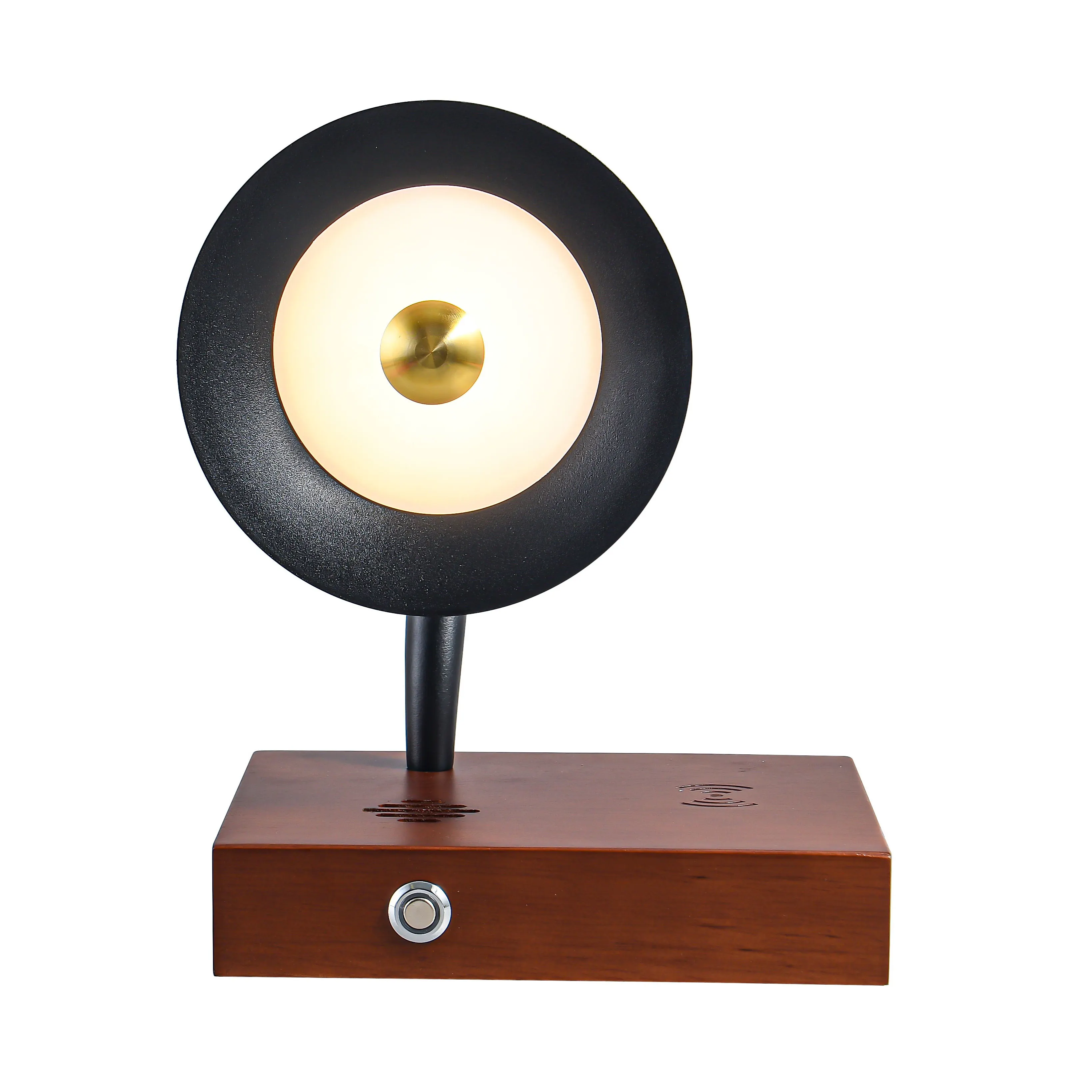 Trending product 2023 new arrival Retro Phonograph Design LED Table Lamp with wireless charger for phone and Bluetooth speaker