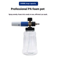 Bouteille transparente en PA de 1L, lance à mousse pour shampoing neige, pistolet lance-mousse pour lavage de voiture, canon à mousse