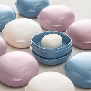 Bubble Bear Travel Soap Box Oval PP Waterproof With Lid For Bathroom Draining Regular Model - Product Image 1