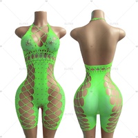 ELITES Vente en gros de haute qualité Combinaison ouverte à l'entrejambe Vêtements de danse sexy en gaze pour femmes