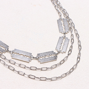 Multi Layered Metal Denim <b>Jeans</b> <b>Chain</b> With Blade Punk Style Waist <b>Chain</b> For Daily Wear Zinc Alloy Material - Product Image 3