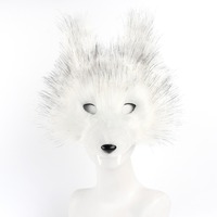 2026 Ensemble de masque de loup simulé en usine, crocs de loup, queue d'animal 3D en peluche de polyester tombante, accessoires de fête d'Halloween