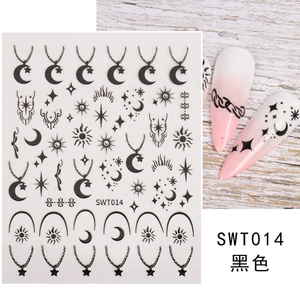 Gold Angel Wing Nails Stickers Mental Sun Moon Star Lock decalcomanie Charms per unghie cursori adesivi 3D accessori per decorazioni primaverili - Product Image 6