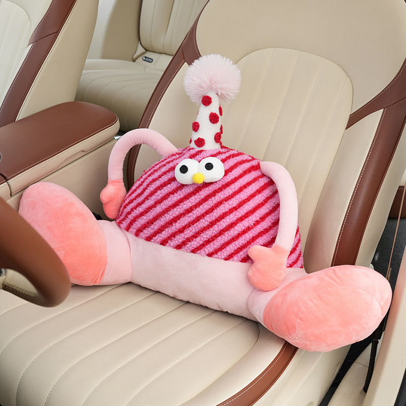 Support lombaire rouge rayé en peluche Bigfoot Monster