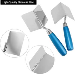 Stainless Steel <b>Putty</b> Knife with Blue <b>Plastic</b> Handle for Drywall Smoothing and Cornering - Product Image 4