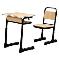 Ensemble bureau et chaise d'étudiant moderne PM-5192, mobilier scolaire réglable avec structure en aluminium