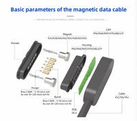 Conector pin Pogo magnético personalizable Cable de carga USB magnético macho hembra codo de 10mm de diámetro
