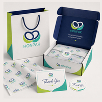 Bolsas de Papel Reciclado Ecológicas con Asas de Cuerda Rosa, Cajas de Envío, Impresión Dorada en Caliente, Diseño de Logotipos Personalizados HONPAK