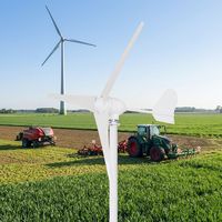 Éolienne horizontale GWS-500W, démarrage à faible vitesse (2 m/s) pour zones à vent faible, 3 pales en fibre de nylon haute efficacité, 12V/24V/48V