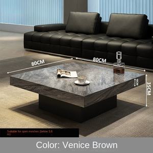 Итальянский минималистичный журнальный столик из камня в стиле лайт-люкс с комбинацией высоких и низких элементов, квадратный дизайн, современный, для гостиной - Product Image 6