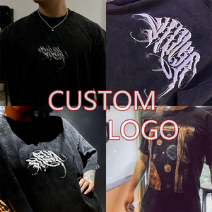 T-shirt unisexe surdimensionné OEM 100 % coton tissé 300 g/m² imprimé DTG personnalisé, lourd, uni, vintage, délavé à l'acide, col rond, manches courtes - Product Image 3