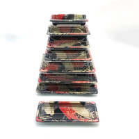 Boîte alimentaire jetable en plastique JY-1100, emballage à emporter, boîte transparente rectangulaire, plateau à sushi noir