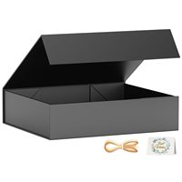 Emballage personnalisé haut de gamme imperméable en matériaux recyclés avec laminage mat, boîte rectangulaire pour cadeaux, boîte postale pour chocolat, boîte noire