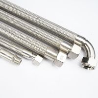 Tuyau flexible métallique sanitaire en acier inoxydable 304/316, tressé renforcé, qualité alimentaire, avec surface lisse et bride