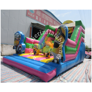Structure <span class=keywords><strong>gonflable</strong></span> combinée Minions avec toboggan sec, château <span class=keywords><strong>gonflable</strong></span> commercial pour enfants avec toboggan, jeu d'extérieur pour location de fête en jardin et divertissement - Product Image 4