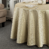 Nappe de Table ronde en feuille d'or, nappe de Table ronde de Restaurant pour fête de mariage, Table ronde en relief en Polyester technique