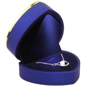 Nueva caja de anillo en forma de corazón con luz LED, <span class=keywords><strong>collar</strong></span> para propuesta de matrimonio, colgante, joyería y regalo de almacenamiento - Product Image 5
