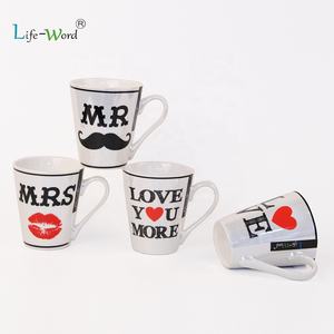 Tazas de café con estampado europeo, regalo creativo del Dí<span class=keywords><strong>a</strong></span> de San Valentín, regalos de boda de lujo, juego de tazas de cerámica para parejas, venta al por mayor - Product Image 4