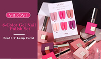Ensemble de vernis à ongles en gel rose nude violet sans HEMA ni TPO, 6 couleurs, 15 ml, à retirer par trempage, gel UV LED pour manucure en salon, DIY