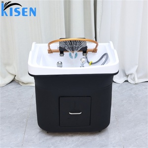 KISEN Nouveau Grand Mobilier Haut de Gamme pour Salon de Beauté et Spa, Bac à Shampooing Portable pour Lavage de Cheveux avec Plomberie - Product Image 1
