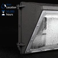 Lámpara de Pared LED para Exteriores, IP65, 120W, 5000K, Cuadrada, de Aluminio, Impermeable, con Sensor Fotoeléctrico de Amanecer al Atardecer, Certificación ETL DLC, 5 Años de Garantía