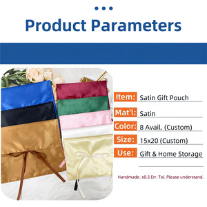 IDEA GIFT Promotional Custom Gift Bags with logo <b>Drawstring</b> Bow Tie Satin Gift <b>Pouch</b> Reusable Luxury Satin Bags for Jewelry - Product Image 4