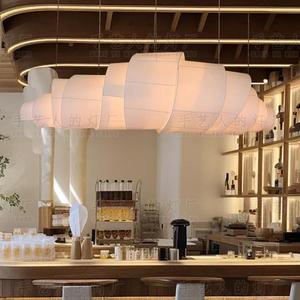 Luminaire suspendu de style japonais Wabi Sabi, ovale, blanc, LED E27, commande par interrupteur, pour café, bar, restaurant, hôtel. - Product Image 1