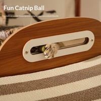 Papan Garukan Kucing Gaya Jepang Kertas Bergelombang Putih Mainan Bola Catnip Dapat Diganti Universal untuk Semua Musim