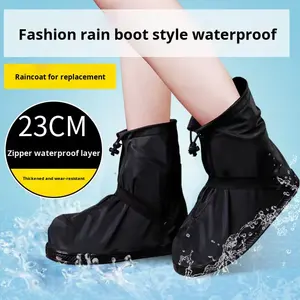 Litaiying ที่คลุมรองเท้ากันน้ำกันลื่นยางพีวีซีใช้ซ้ำได้ฝนหิมะทรายป้องกันกิจกรรมกลางแจ้งรูปแบบการเดินทาง - Product Image 3