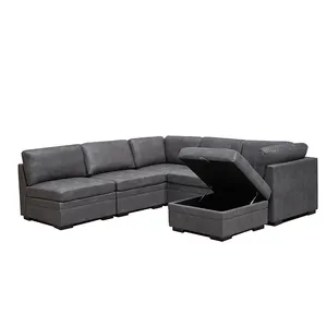 Set divano soggiorno mobili in legno divano a forma di U disegno manuale dormiente moderno Set economico divani per la vendita