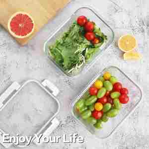 Lock Lid High Borosilicate Glass Food <b>Container</b> Set with Oven and Microwavable Features Back to School Ready - Product Image 2