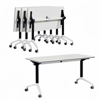 Table de conférence pliable mobile pour la formation, avec pieds en métal et roulettes