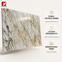 YDSTONE - Losa Grande de Mármol Calacatta Gold, Piedra Natural con Vetas Doradas para Diseño de Interiores de Villas de Lujo, Vestíbulos de Hoteles y Paredes Decorativas
