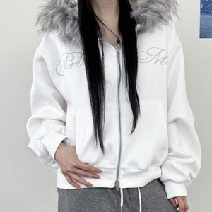 Sudadera con Capucha de Punto Bordada Estilo Y2K Invierno 2025, Chaqueta Cárdigan Informal Holgada de Estilo Urbano, Ecológica y Peluda - Product Image 4