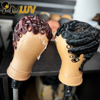 Vendor Wig Rambut Asli Pixie Cut, Wig Transparan hd Lace Front Tanpa Lem, Wig Pixie Cut Finger Wave, Rambut Vietnam Mentah