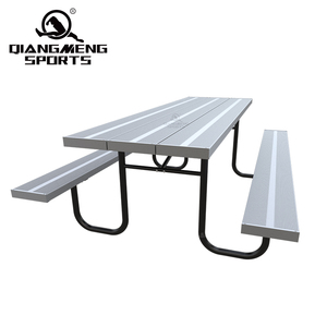 Outdoor Commercial <b>Aluminum</b> Picnic <b>Table</b> With Outdoor Park Dining <b>Table</b> <b>and</b> <b>Chair</b> Set QMB-AP8-G Communal Picnic <b>Tables</b> <b>and</b> <b>Chair</b> - Product Image 5