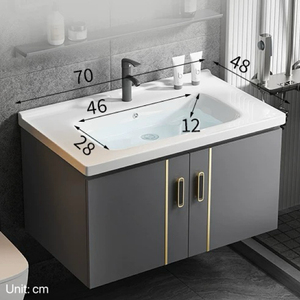 Armadietto da bagno moderno minimalista grigio colore oro manici lavello antigraffio struttura durevole camera da letto casa <span class=keywords><strong>Bar</strong></span> - Product Image 3