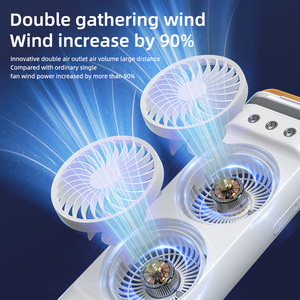 Ventilador de <span class=keywords><strong>Escritorio</strong></span> Recargable USB de Doble Cabezal con Control <span class=keywords><strong>Remoto</strong></span>, Función de Humidificación y Niebla de Hielo para Automóviles y Autocaravanas - Product Image 6