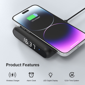 Meilleure vente 2025 Chargeur sans fil 3 en 1 pour réveil multifonction 15W à charge rapide pour <span class=keywords><strong>iPhone</strong></span> - Product Image 3