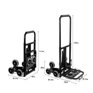 Chariot à main pour monter les escaliers de 150 kg, chariot de transport manuel, chariot pliable portable pour bagages, chariot monte-escaliers - Product Image 3